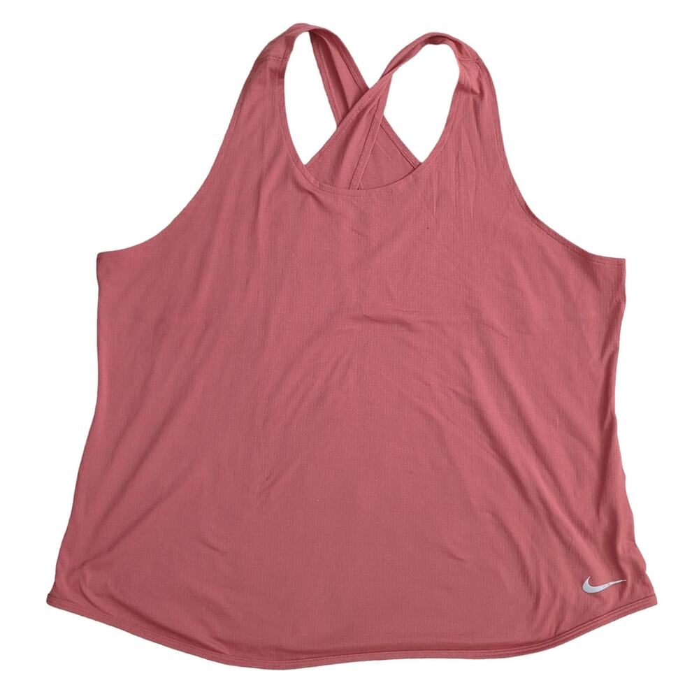 Nike Dri Fit Womens Tank Top Size 2X Rose Pink Racerback Workout Gym